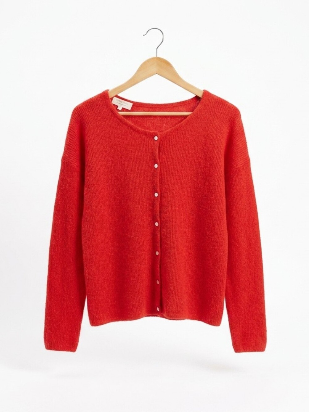 La Maille Sezane Women's Red Super Kid Mohair Baby Alpaca Sweater Size L